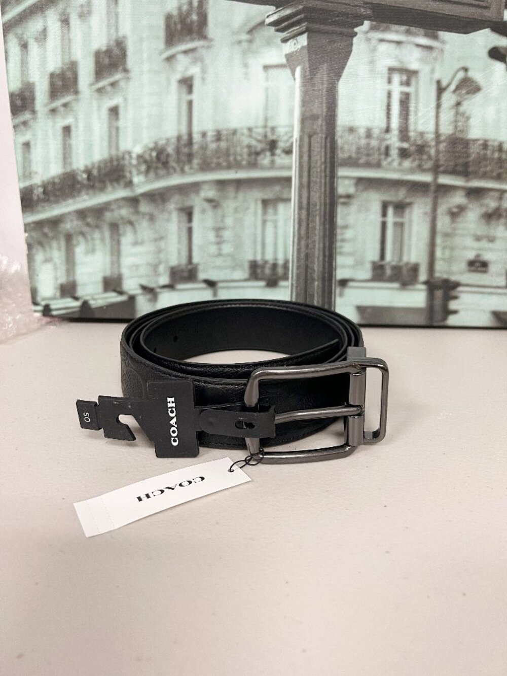 Coach CQ024 Harness Buckle Cut-To-Size Reversible Belt, 38 Mm